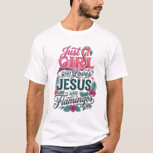 Camiseta Menina Flamingo Cristã Vintage