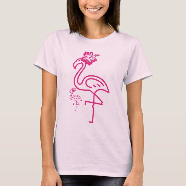 Camiseta Menina Flamingo de Verão (Frente)
