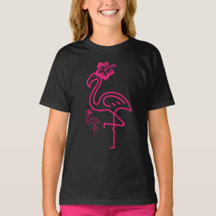 Camiseta Menina Flamingo de Verão
