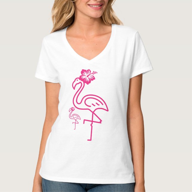 Camiseta Menina Flamingo de Verão (Frente)