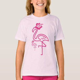 Camiseta Menina Flamingo de Verão