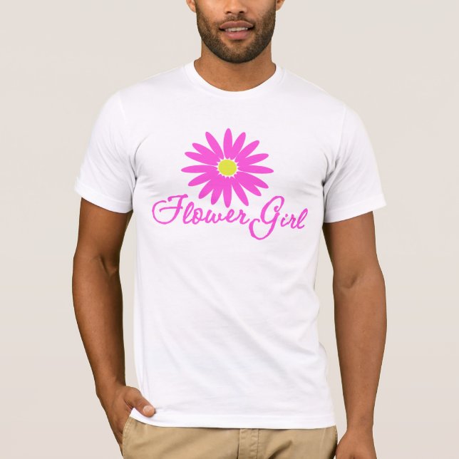 Camiseta Menina Flor Margarida/ Rosa (Frente)