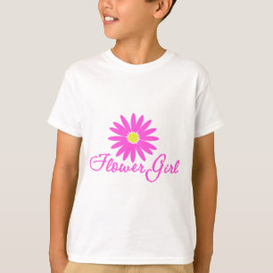 Camiseta Menina Flor Margarida/ Rosa