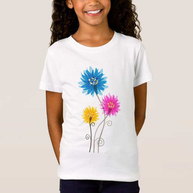 Camiseta Menina flores bonitas (Frente)