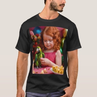 Camiseta Menina Fofa com Papagaio – Animação Color