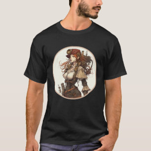 Camiseta Menina Fofa Steampunk Engrenagem Mecânica Retro Fi