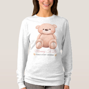 Camiseta Menina Fofa Urso de Pelúcia Laranja Mamãe Para Ser