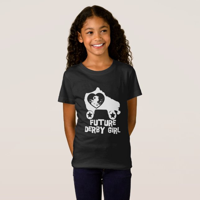 Camiseta Menina futura de Derby, design da patinagem de (Frente Completa)