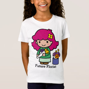 Camiseta Menina futura do florista com flores