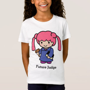 Camiseta Menina futura do juiz com livro e gavel