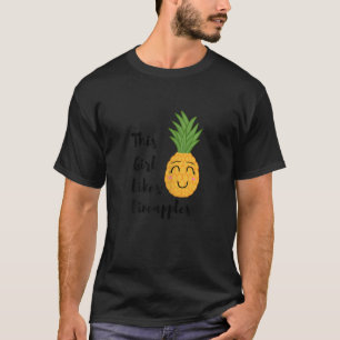 Camiseta Menina gosta de abacaxi Fruta de verão no Havaí