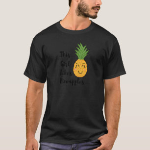 Camiseta Menina gosta de abacaxi Fruta de verão no Havaí
