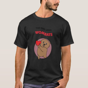 Camiseta Menina Gosta de Wombats Dito Irônico Fofo Australi