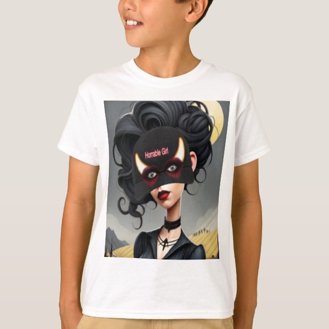 Camiseta Menina horrível fofa (Frente)