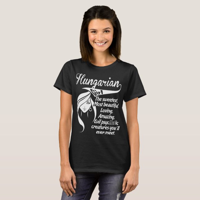 Camiseta Menina húngara o Tshirt o mais doce (Frente Completa)