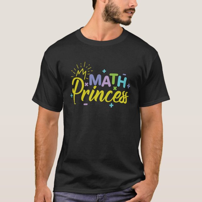Camiseta Menina inteligente da Princesa Gênio da Matemática (Frente)