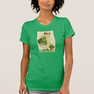 Camiseta Menina irlandesa com trevos