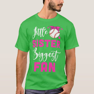 Camiseta Menina Irmã Maior Fã Da Rapariga De Basebol