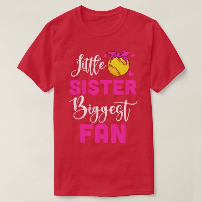 Camiseta Menina Irmã Maior Fã de Moça de Softball (Frente do Design)