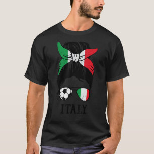 Camiseta Menina Italiana De Futebol Mãe Mensagem Bun Itália