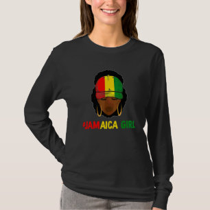 Camiseta Menina Jamaicana Afro Bandeira da Jamaica Chapéu O