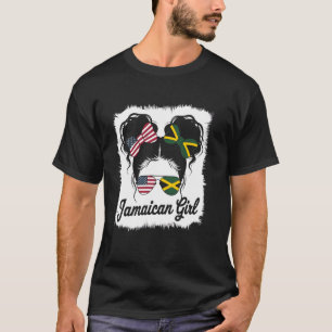Camiseta Menina Jamaicana EUA Bandeira Jamaicana Gif de Raí