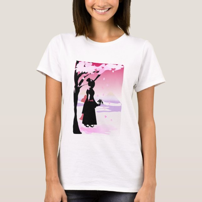 Camiseta Menina japonesa do quimono (Frente)