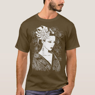 Camiseta Menina japonesa Samurai Sinobi Combatendo Ninja Ma