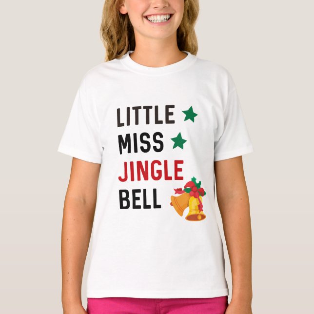 Camiseta Menina Jingle Bell // Crianças de Natal (Frente)
