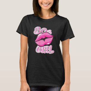 Camiseta Menina Lábios 80 anos 80 Criança Retrô Oitenta Mus