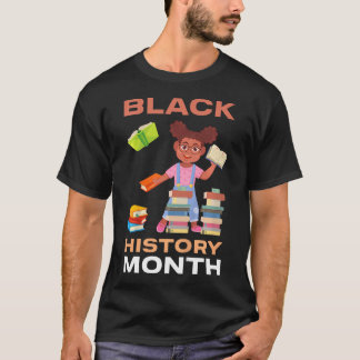 Camiseta Menina Lendo Livro Negro História Mês BLM Mel