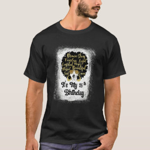 Camiseta Menina Leopard Melanin de 26 anos É o meu aniversá