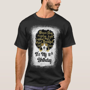 Camiseta Menina Leopardo Melanina De 10 Anos É Meu Anivers