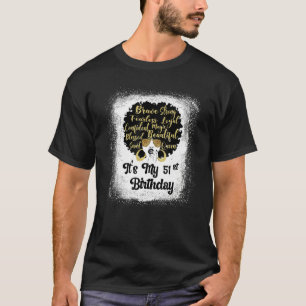 Camiseta Menina Leopardo Melanina de 51 anos É o meu aniver