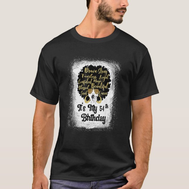 Camiseta Menina Leopardo Melanina de 54 anos É o meu aniver (Frente)