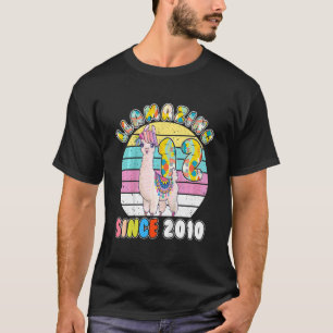Camiseta Menina Lhama Crianças 12 Anos Nascimento de Alpaca