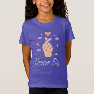 Camiseta Menina linda 'Sonhe grande'