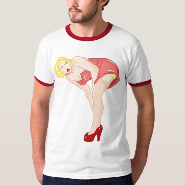Camiseta Menina loura 2 do Pinup (Frente)