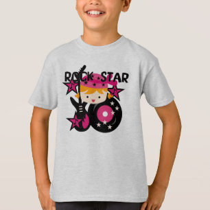 Camiseta Menina loura da estrela do rock