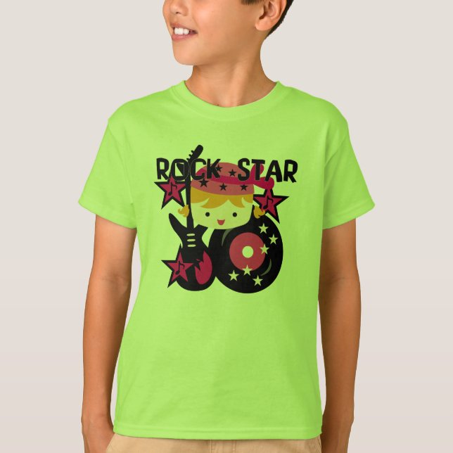 Camiseta Menina loura da estrela do rock (Frente)