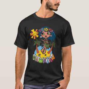 Camiseta Menina Luau Hawaii Costume Cute Kids Havaiano