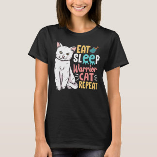 Camiseta Menina Mamãe Comeu Repetição de Gato no Sono