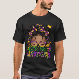 Camiseta Menina Mardi Gras Afro Messy Bun Girls Kids N