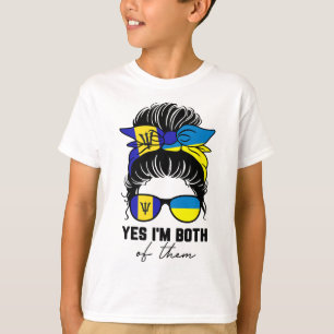 Camiseta Menina meia romena meia ucraniana Rdos bandeira da