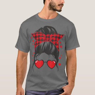 Camiseta Menina Mensagem Bun Buffalo Red Xadrez Dias de os
