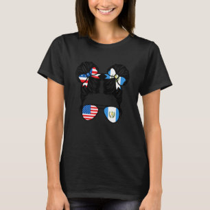 Camiseta Menina metade americana guatemalteca Bandeira EUA