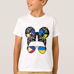 Camiseta Menina metade filipina metade ucraniana Filipinas 
