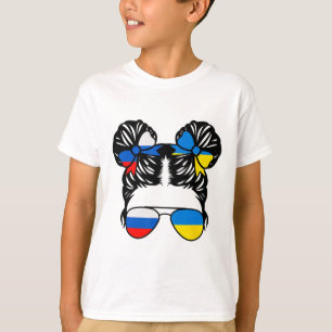 Camiseta Menina metade russa metade ucraniana Rússia Crianç