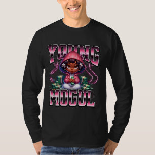 Camiseta Menina mogul afro-americana mogul mogul mo