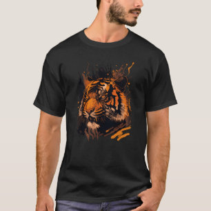 Camiseta Menina mostrando dentes de tigre